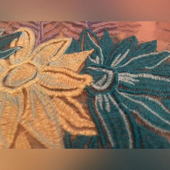 Nasty Gal x For Love & Lemons Tropicana Embroidered Mesh Sheer Mini Dress - Picture 15 of 16